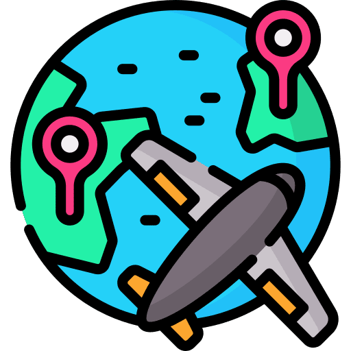 Worldwide shipping delivery box shipment map icon