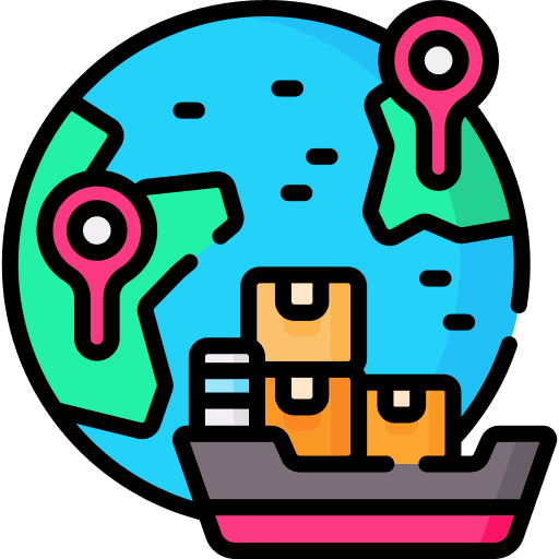 Worldwide shipping globe shipment global icon