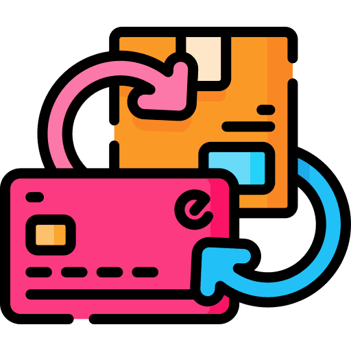 Card payment delivery box credit card online shop icon Card payment delivery box credit card online shop icon