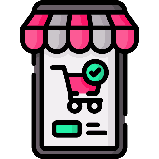 Online store commerce and shopping online store shopping cart icon Online store commerce and shopping online store shopping cart icon