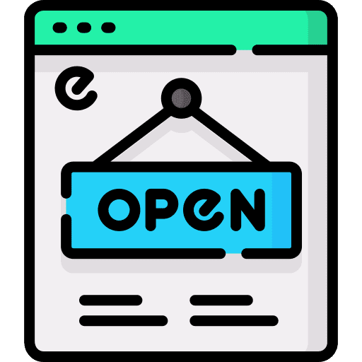 Open signboard ecommerce shopping online icon Open signboard ecommerce shopping online icon
