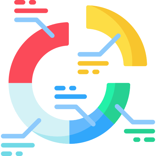 Pie chart analysis data statistics icon