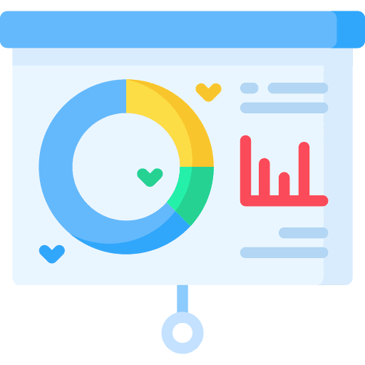 Presentation board report data report icon