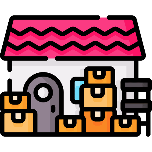 Warehouse storage building logistics icon Warehouse storage building logistics icon