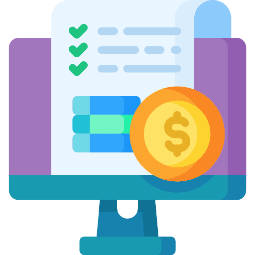 Business online computer dollar icon