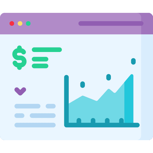 Stock market business and finance bar chart browser icon Stock market business and finance bar chart browser icon