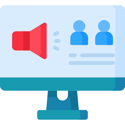 Marketing business and finance advertising speaker icon Marketing business and finance advertising speaker icon