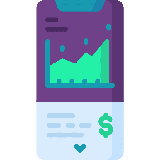 Stock market bar chart analysis smartphone icon Stock market bar chart analysis smartphone icon