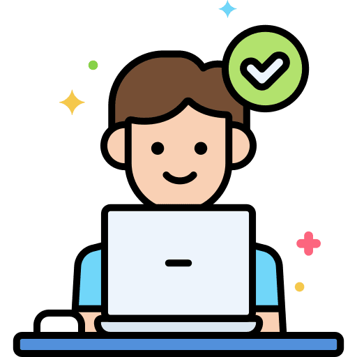Working check add white man icon