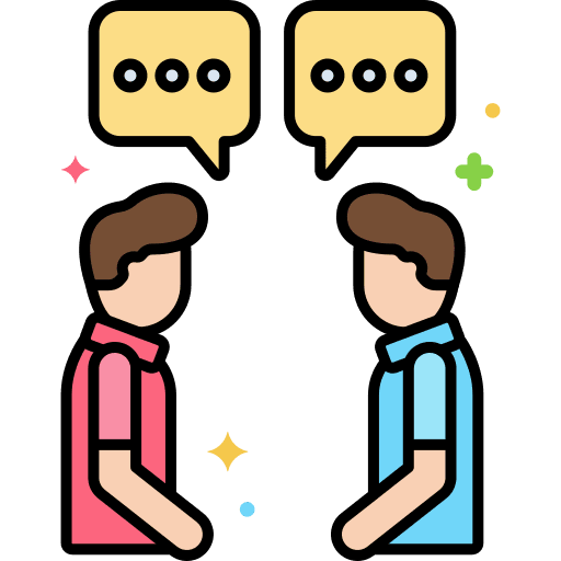 Face to face conversation talk conection icon