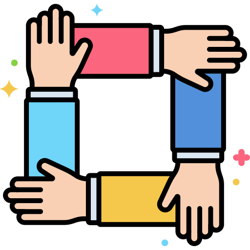 Team work hands and gestures sustainable collaboration icon