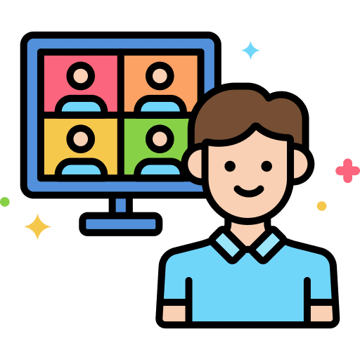 Video conference technology people team icon