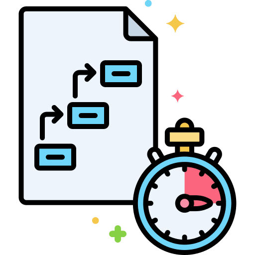 Planing document planing stopwatch icon