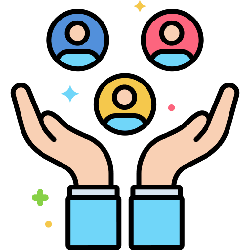 Supporting teamwork team partnership icon