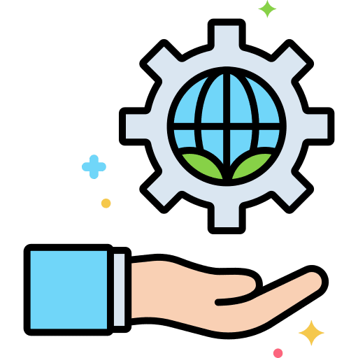 Sustainability hand research support icon