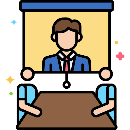 Video conference meeting communications computer icon