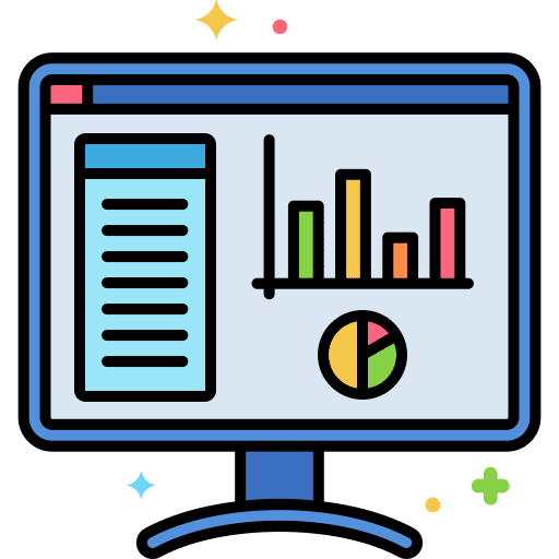 Dashboard report business and finance data icon