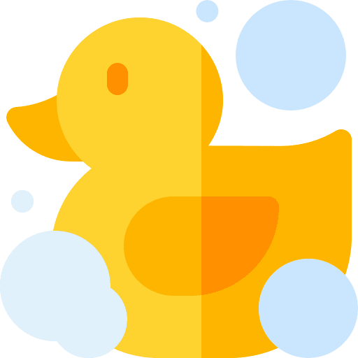 Duck duck kid and baby toy icon