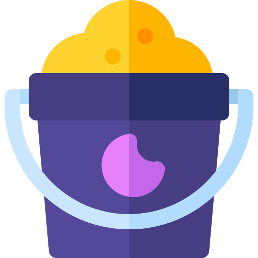 Sand bucket beach toy summer play icon Sand bucket beach toy summer play icon
