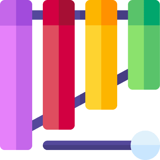 Xylophone childhood play musical instrument icon Xylophone childhood play musical instrument icon
