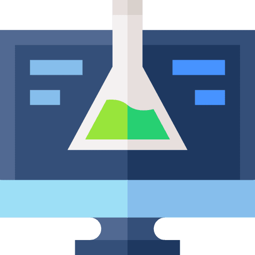 Research chemical flask technology icon Research chemical flask technology icon
