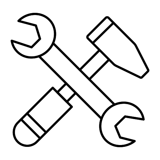 Hammer improvement wrench construction icon
