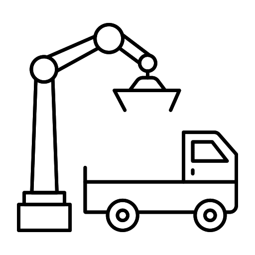 Robotic arm transportation robotic arm vehicle icon