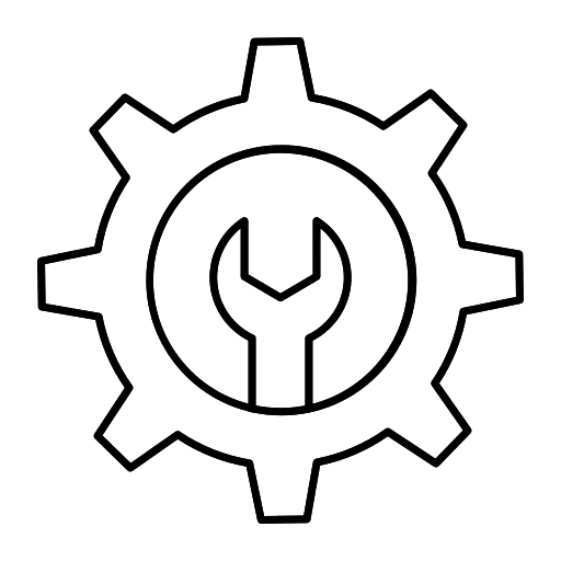 Setting wrench repair tool gear icon