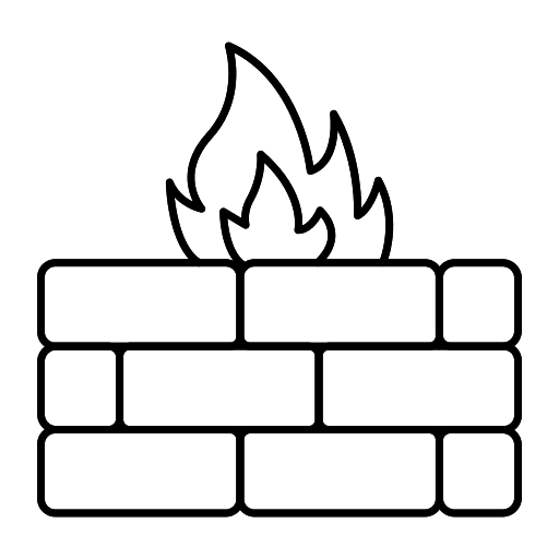 Flame security technology bricks icon