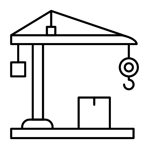 Crane hook box lift icon
