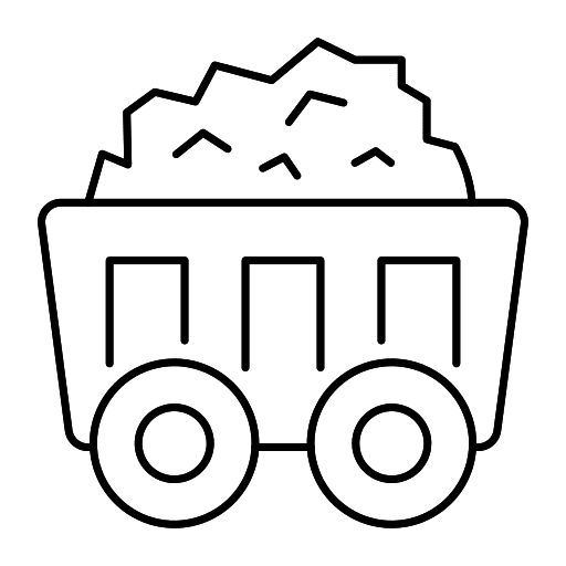 Mining cart industry mining cart trolley icon