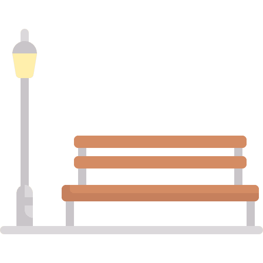 Bench seat bench street light icon