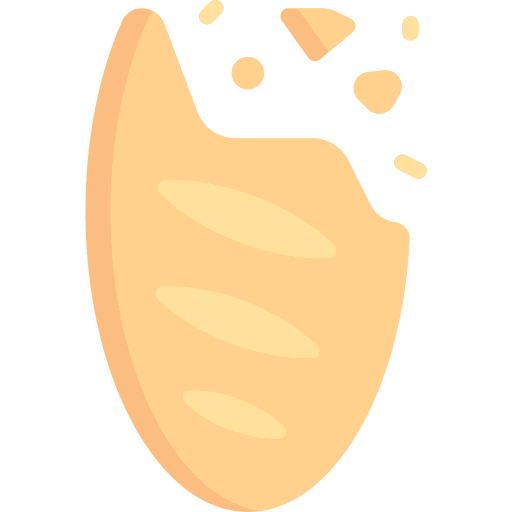 Bread baked baguette bread icon