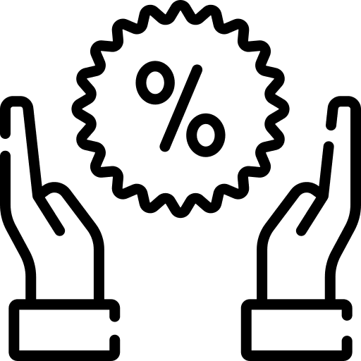 Commission commerce and shopping sales hand icon