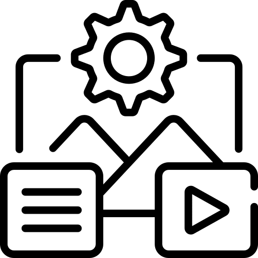 Content management play video settings online icon