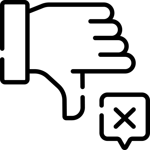 Dislike finger hand cross icon