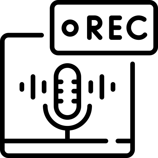Recording microphone electronics podcast icon