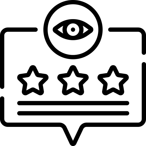 Review view social media rating icon
