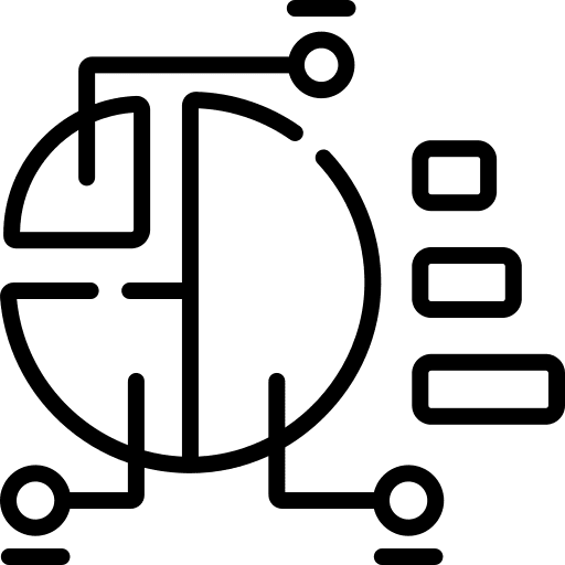 Statistics finances pie chart graphical icon