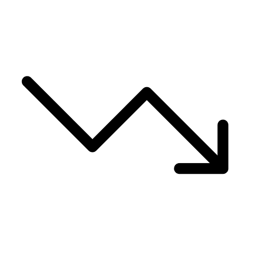 Trend direction bottom right arrows icon