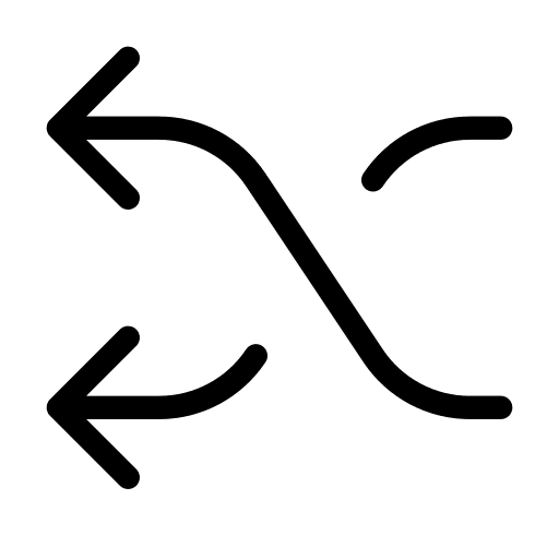 Shuffle left direction swap icon Shuffle left direction swap icon