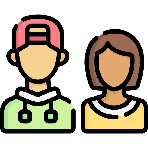 Friends boy and girl young people icon