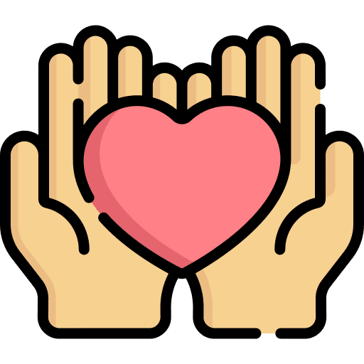 Heart help heart hands icon