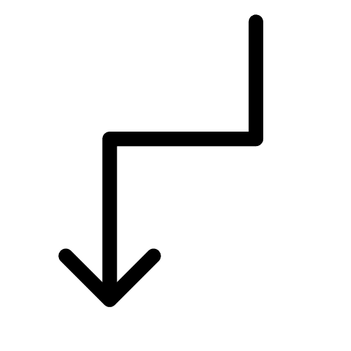 Zigzag arrow bottom left down left directional sign icon Zigzag arrow bottom left down left directional sign icon