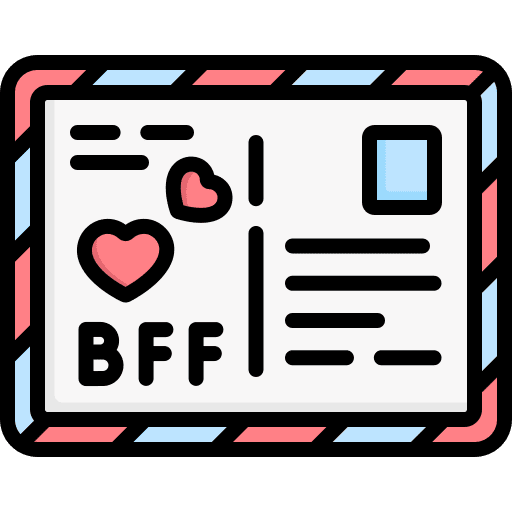 Postcard best friends love besties icon Postcard best friends love besties icon