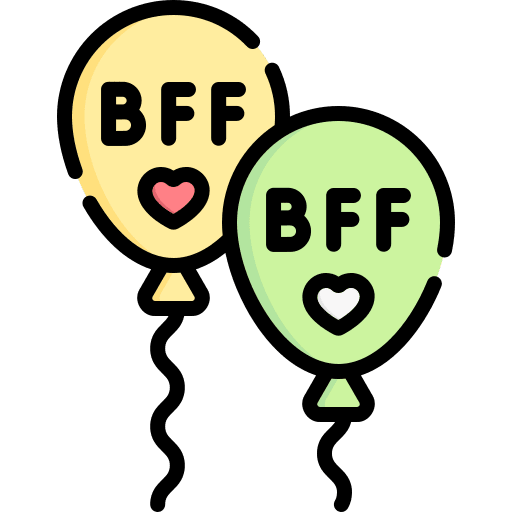 Balloon friendship best friends birthday and party icon Balloon friendship best friends birthday and party icon
