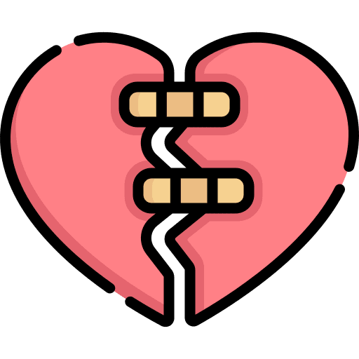 Broken heart heartbreak romantic bandage icon Broken heart heartbreak romantic bandage icon