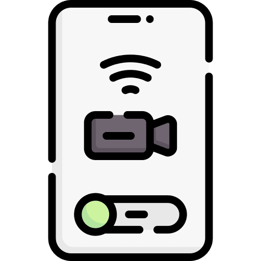 Videocall cellphone communications camera icon Videocall cellphone communications camera icon