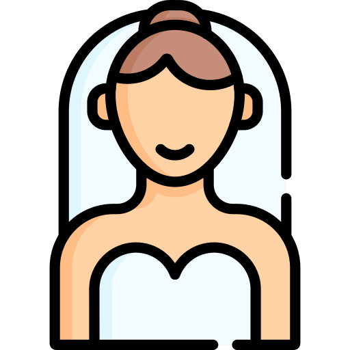 Bride wedding brown hair people icon