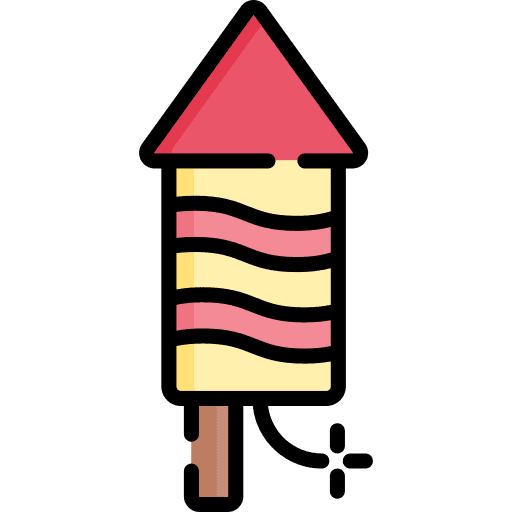 Fireworks rocket birthday party icon Fireworks rocket birthday party icon